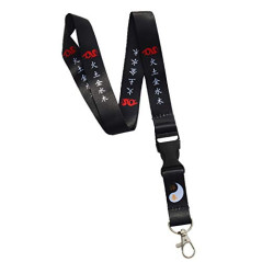 Tour de Cou Badge Cordon Porte Clés avec Clip Lanière Imprimé Recto Verso (Noir)