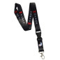 Tour de Cou Badge Cordon Porte Clés avec Clip Lanière Imprimé Recto Verso (Noir) Tour de Cou Badge Cordon Porte Clés avec Clip Lanière Imprimé Recto Verso (Noir)