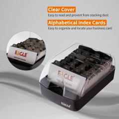 Eagle Boîte à cartes de visite, bouton-poussoir, stockage jusqu'à 350 cartes