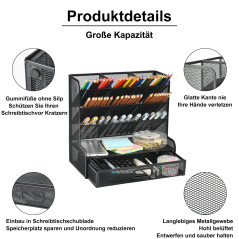 Marbrasse Organiseur de Bureau en Maille,Porte-Stylos Multifonction,Organiseur de Bureau pour Fournitures,Scolaires,Maison(Porte