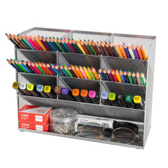 Vikmyer Organisateur de Bureau en Maille Boîte de Support de Stylo de Papeterie de Bureau Multifonctionnelle pour Support de Sto