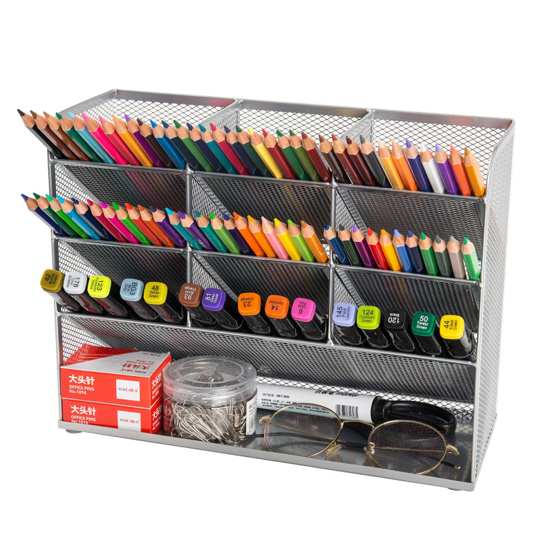 Vikmyer Organisateur de Bureau en Maille Boîte de Support de Stylo de Papeterie de Bureau Multifonctionnelle pour Support de Sto Vikmyer Organisateur de Bureau en Maille Boîte de Support de Stylo de Papeterie de Bureau Multifonctionnelle pour Support de Sto
