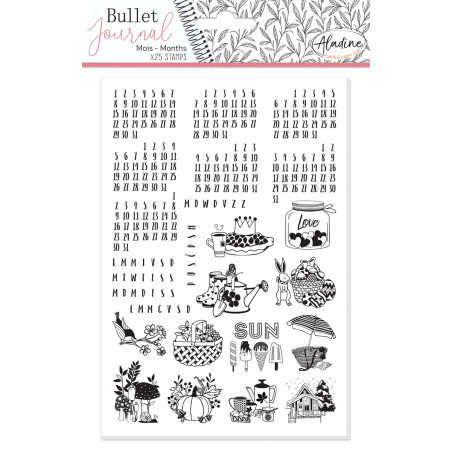Tampons Stampo Bullet Journal - Mois universels - 25 pcs