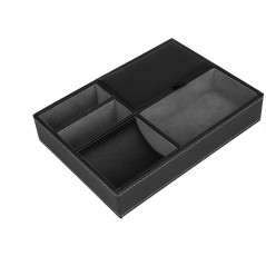 Copiel Valet Plateau Cuir, Organisateur de Table de Nuit pour Homme, Support de Boîte de Rangement de Bureau ou de Commode pour