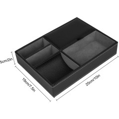 Copiel Valet Plateau Cuir, Organisateur de Table de Nuit pour Homme, Support de Boîte de Rangement de Bureau ou de Commode pour