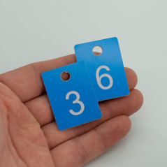 StayMax Étiquettes rectangulaires en plastique ABS avec trou numérotées de 1 à 100 Bleu