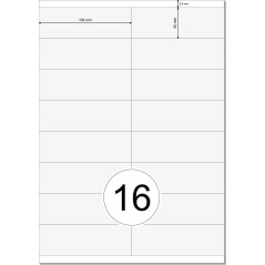 Printation Étiquettes universelles 105 x 35 mm autocollantes blanches – 1600 étiquettes d'adresse autocollantes imprimables sur
