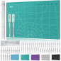 Miuzei Tapis de Découpe Autocicatrisant A3 avec 55 Couteaux de Bricolage et Règle en Acier Couteau à Main Tapis de Bricolage Aut Miuzei Tapis de Découpe Autocicatrisant A3 avec 55 Couteaux de Bricolage et Règle en Acier Couteau à Main Tapis de Bricolage Aut