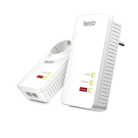 FRITZ!Powerline 1260/1220 WLAN Set | Haut débit via la prise électrique | Wi-Fi jusqu'à 866 + 400 Mbit/s | Idéal pour le streami