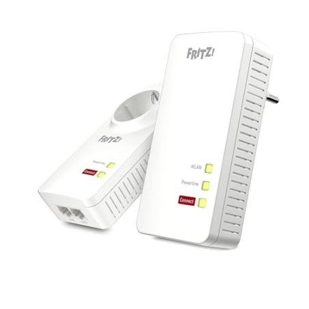 FRITZ!Powerline 1260/1220 WLAN Set | Haut débit via la prise électrique | Wi-Fi jusqu'à 866 + 400 Mbit/s | Idéal pour le streami