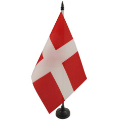 AZ FLAG - Drapeau De Table Savoie 21x14 cm - Petit Drapeau Savoyard De Bureau 100% Polyester Avec Hampe De 25cm Et Socle En Plas