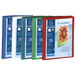 Exacompta - réf. 51989E - Carton de 5 classeurs PP souple personnalisables 1 poche - 4 anneaux ronds diamètre 15 mm - Dimensions
