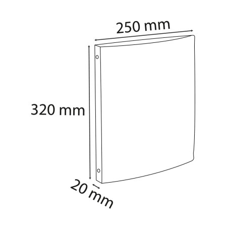 Exacompta - réf. 51989E - Carton de 5 classeurs PP souple personnalisables 1 poche - 4 anneaux ronds diamètre 15 mm - Dimensions