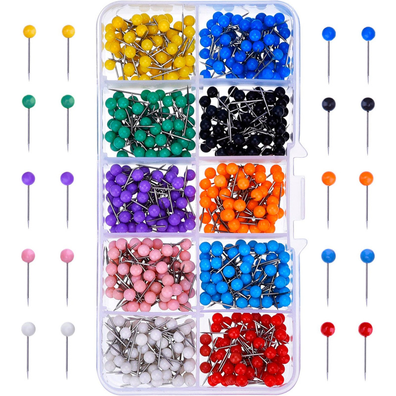Outus Lot de 500 punaises en Plastique à tête Ronde avec Pointes en Acier (Multicolore, 0,3 cm) Outus Lot de 500 punaises en Plastique à tête Ronde avec Pointes en Acier (Multicolore, 0,3 cm)