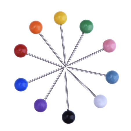 Outus Lot de 500 punaises en Plastique à tête Ronde avec Pointes en Acier (Multicolore, 0,3 cm)