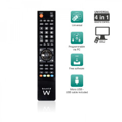 Télécommande Universelle 4 en 1 programmable par PC avec Un câble Micro-USB