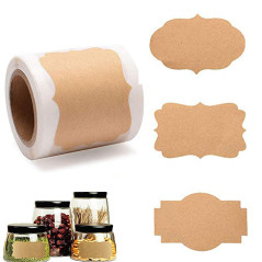 300 Pièces Vintage étiquette Kraft, étiquettes Autocollantes, Étiquettes Adhésives en Papier Kraft, pour Fête Stickers, DIY Emba
