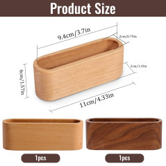 Srup 2 Pièces Porte-Cartes de Visite en Bois de Hêtre, Bois Porte Cartes de Visite Élégant, Support de Cartes de Visite en Bois,