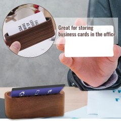 Srup 2 Pièces Porte-Cartes de Visite en Bois de Hêtre, Bois Porte Cartes de Visite Élégant, Support de Cartes de Visite en Bois,