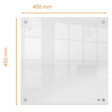 Nobo - Mini Tableau Transparent Effaçable en Acrylique pour Bureau, Facile à Effacer, 450 x 450 mm, Feutre Marqueur et Fixations