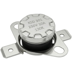 Lumonic Interrupteur thermique 130°C Contact NO 250V 10A Interrupteur de température thermostat KSD301 Bimétal Protection thermi