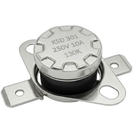 Lumonic Interrupteur thermique 130°C Contact NO 250V 10A Interrupteur de température thermostat KSD301 Bimétal Protection thermi