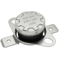 Lumonic Interrupteur thermique 130°C Contact NO 250V 10A Interrupteur de température thermostat KSD301 Bimétal Protection thermi