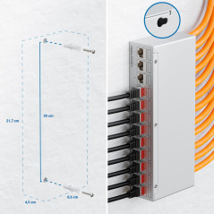 deleyCON Panneau de Brassage 12 Ports Kit Panneau de Distribution 1U + 12x RJ45 Modules Keystone Jack STP CAT6a Compatibles avec