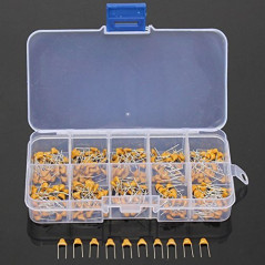 DollaTek 500PCS 10 Valeurs 0.1uF à 10uF (104~106 chacun 50pcs) Multicouleur monolithique Ceramic Capacitor Assortiment Kit + Boî