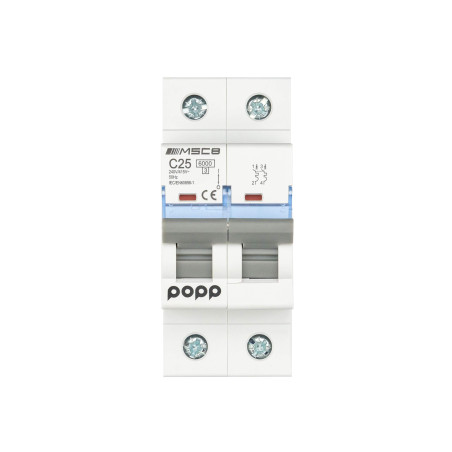 POPP® Interrupteur automatique magnétique industriel CURVA C 1P 2P 3P + 6A 10A 16A 20A 25A 32A 40A 50A 63A … (2P, 25A)