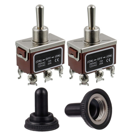 BOJACK RT1322FS Interrupteur à bascule 125V 20A Commutateurs de réinitialisation automatique momentané 250V 15A DPDT ON -Off- ON