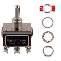 BOJACK RT1322FS Interrupteur à bascule 125V 20A Commutateurs de réinitialisation automatique momentané 250V 15A DPDT ON -Off- ON