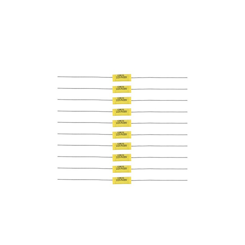 10 Pièces Condensateur Film Polyester Axial Mylar 0.022uF 630V Haute Précision pour Amplificateur Radio et Réparation Audio avec 10 Pièces Condensateur Film Polyester Axial Mylar 0.022uF 630V Haute Précision pour Amplificateur Radio et Réparation Audio avec