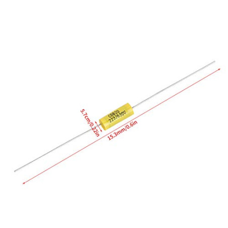 10 Pièces Condensateur Film Polyester Axial Mylar 0.022uF 630V Haute Précision pour Amplificateur Radio et Réparation Audio avec