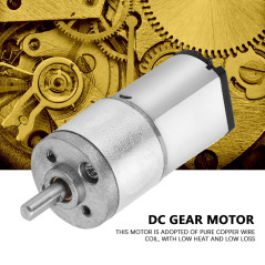 Moteur à engrenages électrique 6V/12V 16GA030 10mm Arbre Moteur pour Serrure Électronique Voiture (12V 30RPM)