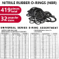 Joints toriques universels en Caoutchouc synthétique pour valves Voitures, 419 pièces 32 Tailles Assortiment de joint torique | Joints toriques universels en Caoutchouc synthétique pour valves Voitures, 419 pièces 32 Tailles Assortiment de joint torique |