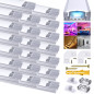 Chesbung Profilé Aluminium LED - 20x1mètre Aluminium Profilé V-forme pour Bandes à LED, Compact Finition Professionnelle avec Bl Chesbung Profilé Aluminium LED - 20x1mètre Aluminium Profilé V-forme pour Bandes à LED, Compact Finition Professionnelle avec Bl