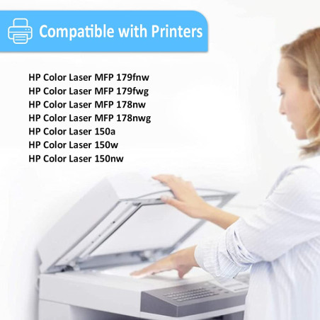 LAIPENG 117A W2070A Cartouche Toner Noir Compatible pour HP 150a 150w 150nw MFP 178nw 178nwg 179fnw 179fwg Imprimantes Laser ave