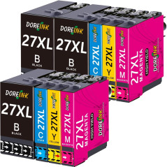 DOREINK 27XL Cartouche Remplacement pour Epson 27 27 XL Cartouche d'encre Compatible avec Epson WF 3620 WF 7720 WF 3640 WF 7715