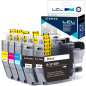 LCL Cartouche d'encre Compatible LC3213 LC-3213 LC-3213BK LC-3213C LC-3213M LC-3213Y (2Noir 1Cyan 1Magenta 1Jaune) Remplacement 
