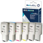 LCL Cartouche d'encre Compatible 727 XL B3P06A C1Q12A F9J76A F9J79A F9J77A F9J78A F9J80A 300ML High Yield Remplacement pour HP D