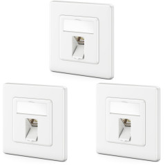 deleyCON 3x Prise Réseau CAT8 Encastrable avec RJ45 Keystone - 40 Gbit/s - STP Blindée - Prise de Données pour Câbles de Raccord