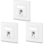 deleyCON 3x Prise Réseau CAT8 Encastrable avec RJ45 Keystone - 40 Gbit/s - STP Blindée - Prise de Données pour Câbles de Raccord deleyCON 3x Prise Réseau CAT8 Encastrable avec RJ45 Keystone - 40 Gbit/s - STP Blindée - Prise de Données pour Câbles de Raccord
