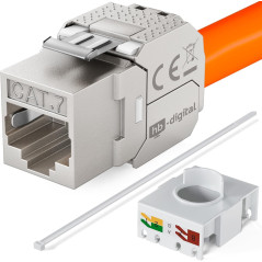 HB-DIGITAL 1x Module Keystone RJ45 CAT 7 Métallique Blindé STP AWG 22-24 Sans Outil pour Câble Ethernet LAN, Panneau de Brassage