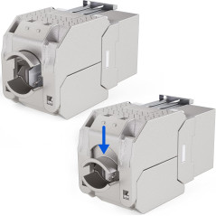 HB-DIGITAL 1x Module Keystone RJ45 CAT 7 Métallique Blindé STP AWG 22-24 Sans Outil pour Câble Ethernet LAN, Panneau de Brassage