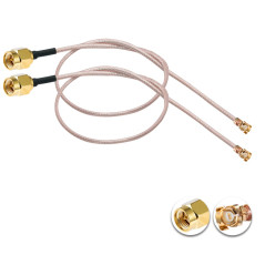 Vecys 2 Pièces U.F.L1 vers SMA Mâle Câble Coaxial à Faible Perte 12 "/30CM RG178 Câble Coaxial en Queue de Cochon pour Routeurs