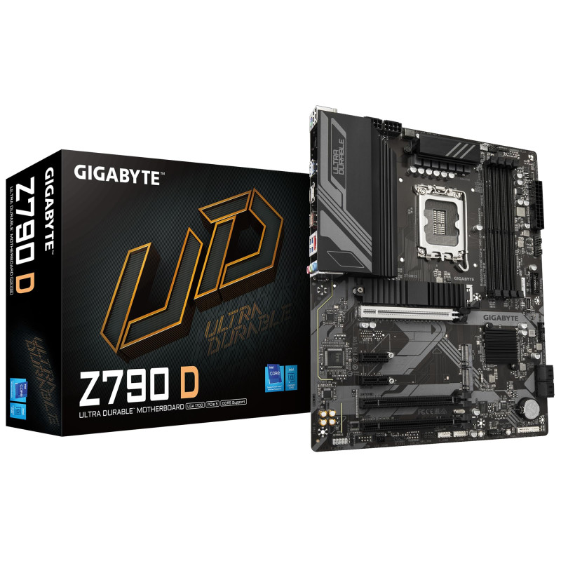 GIGABYTE Z790 D Carte Mère - Prend en Charge Les processeurs Intel Core de 14e génération, VRM numérique 12+1+1 Phases, jusqu'à GIGABYTE Z790 D Carte Mère - Prend en Charge Les processeurs Intel Core de 14e génération, VRM numérique 12+1+1 Phases, jusqu'à