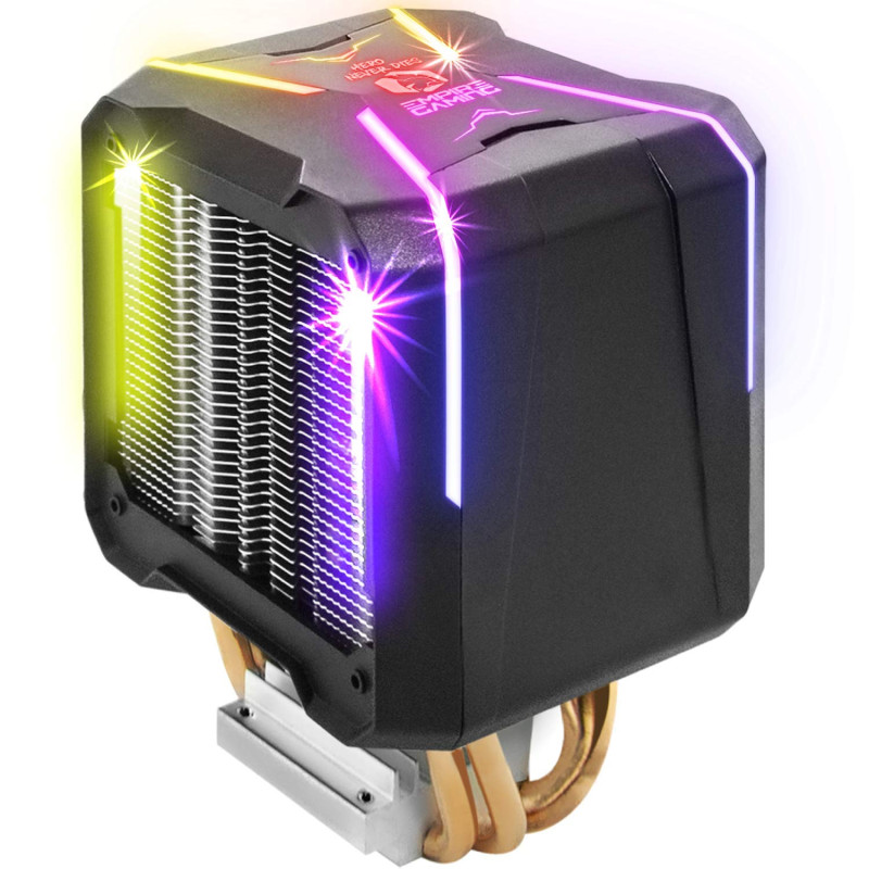 EMPIRE GAMING – Guardian V201 Ventirad de Processeur PC Gamer -Ventilateur RGB SYNC Adressable -Refroidisseur Aluminium 4 Calodu