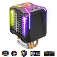 EMPIRE GAMING – Guardian V201 Ventirad de Processeur PC Gamer -Ventilateur RGB SYNC Adressable -Refroidisseur Aluminium 4 Calodu
