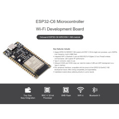 ESP32-C6 RISC-V Microcontrôleur Carte de Développement Intégrés WiFi 6, BLE 5 et IEEE 802.15.4 (Zigbee 3.0&Thread), Adopte ESP32